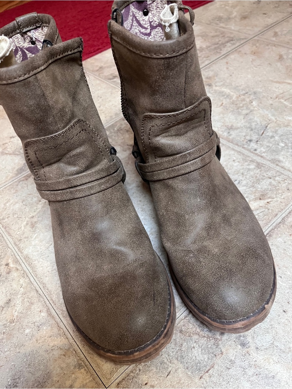 Roxy Brown Suede Lace-Up Ankle Boots - Picture 5 of 5